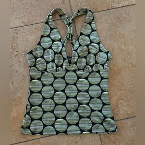 Rampage Green and Black Halter Top | size Medium